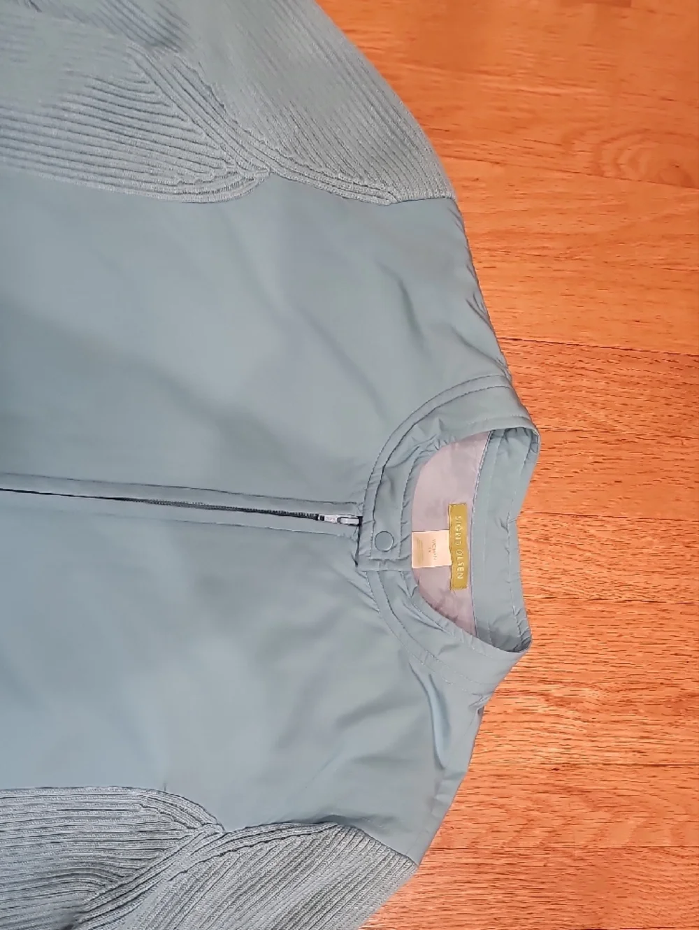 Sigrid Olsen Soft Light Blue /  Teal Green Zip-Front Jacket Size 1X - Picture 8 of 10